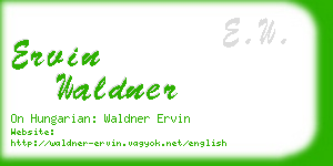 ervin waldner business card